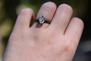 Simple Raw Diamond Engagement Ring Modern Stylish Trendy Classic Rough